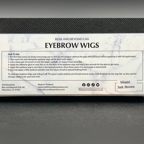 Brand New Trimmable Real Hair Eyebrow wigs with adhesive. Both Dark Brown.